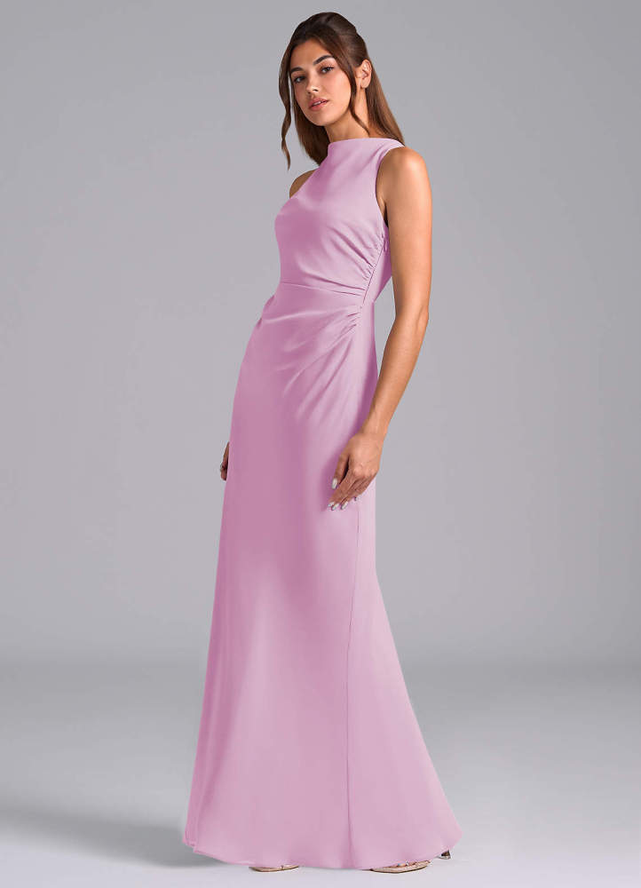 elyessen Evadne Sky Blue Sheath Pleated Chiffon Dress 4