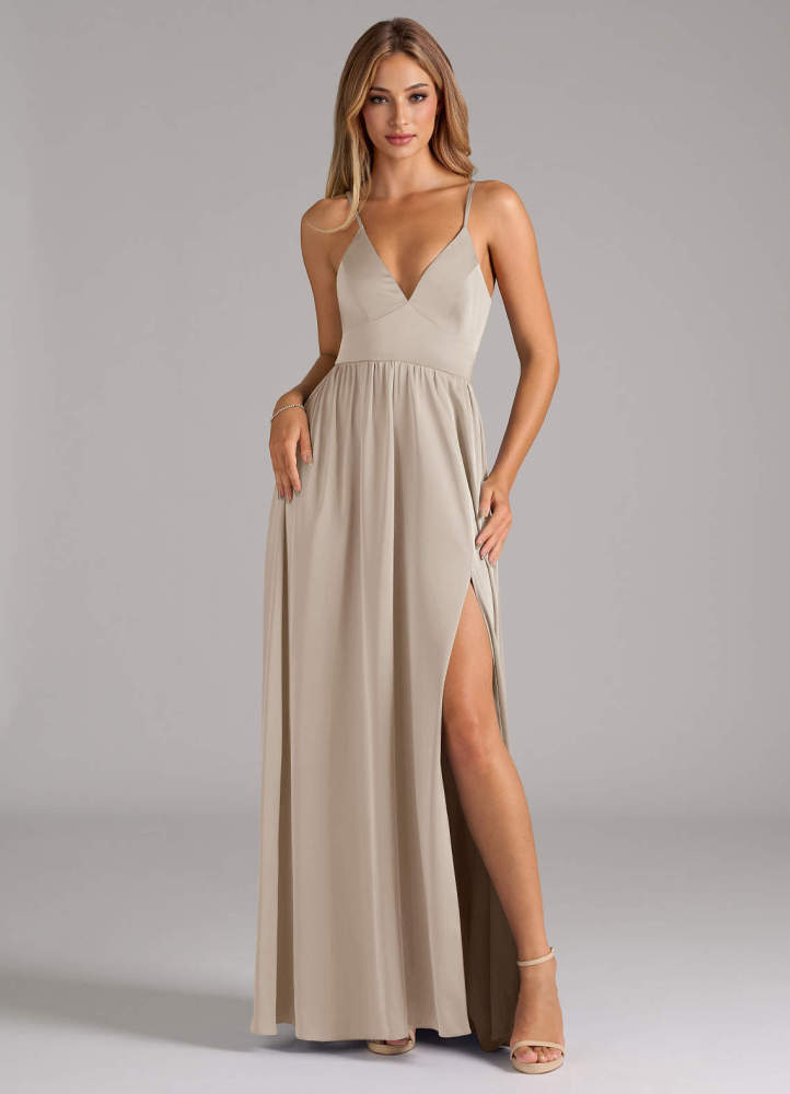 elyessen Aaida Dusty Sage A-Line Corset Stretch Satin Dress 8
