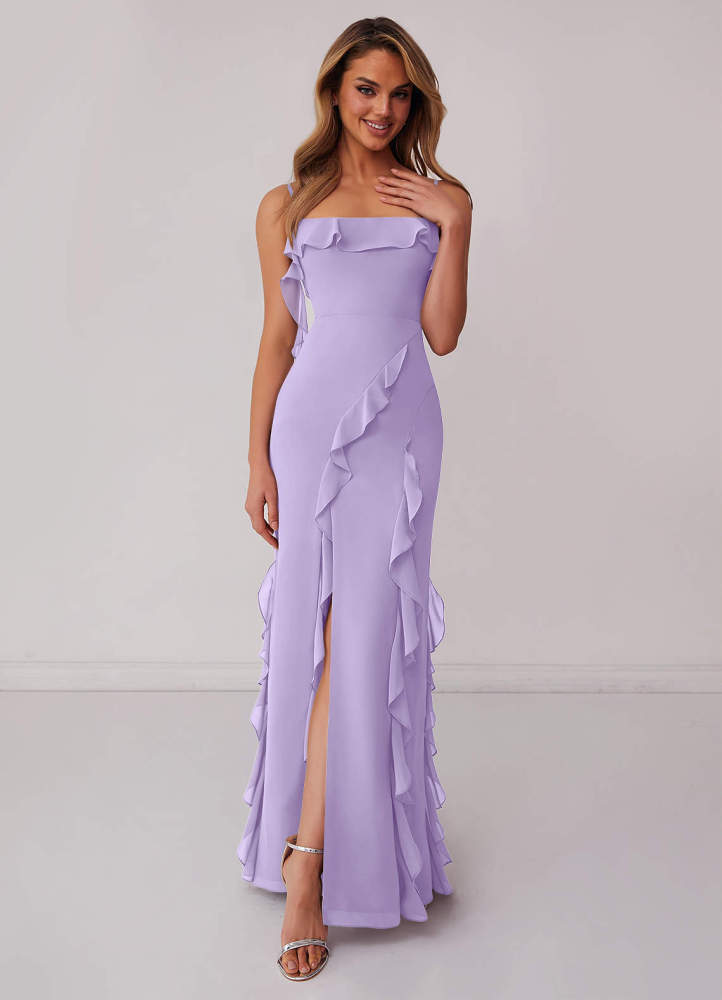 Sky Blue Sheath Bow Chiffon Dress Sky Blue 4