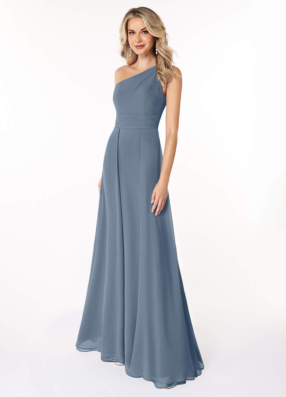 elyessen Dallas Black A-Line One Shoulder Chiffon Dress 3