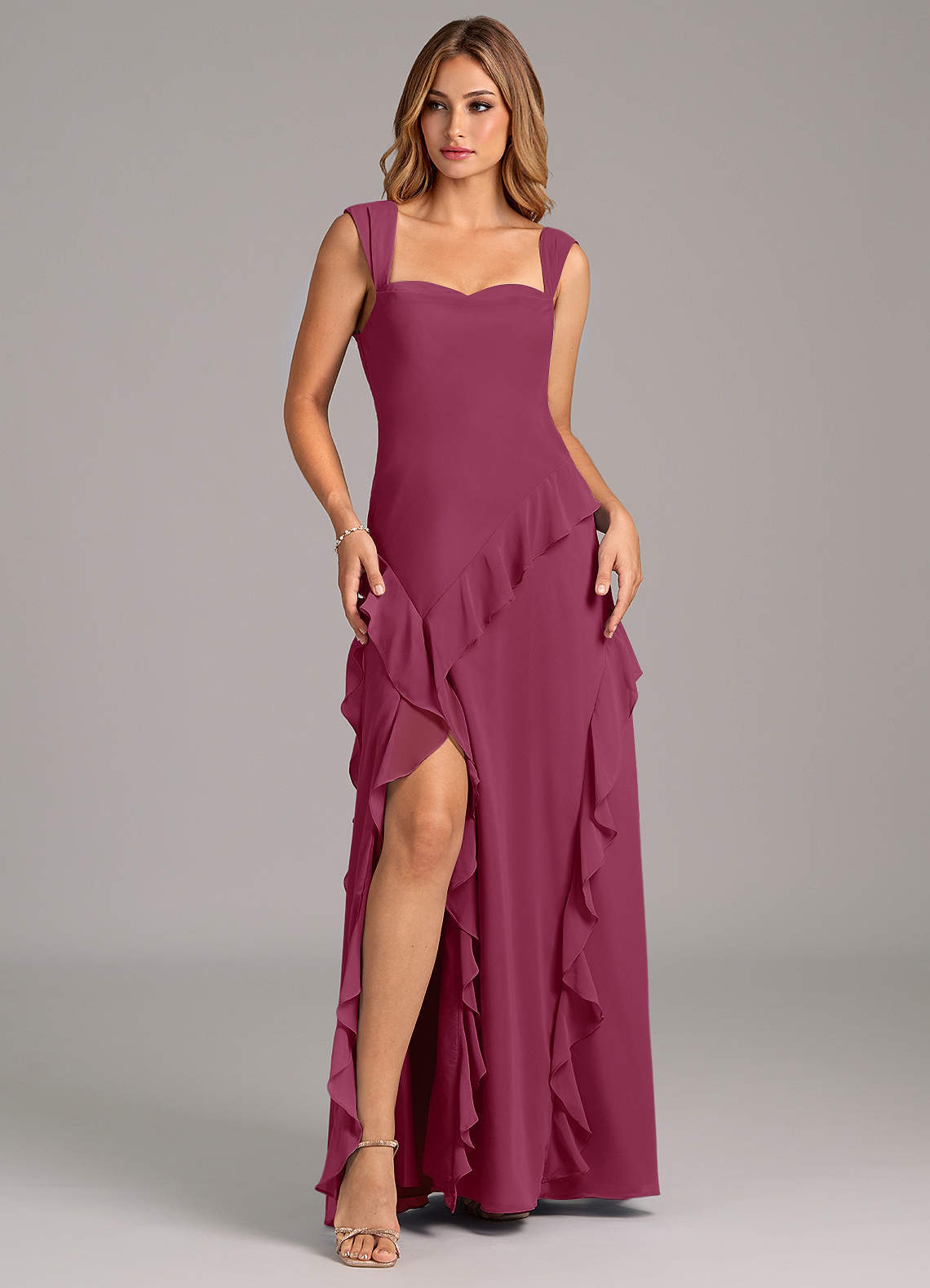 elyessen Sloane Sky Blue A-Line Sweetheart Neckline Chiffon Dress 5
