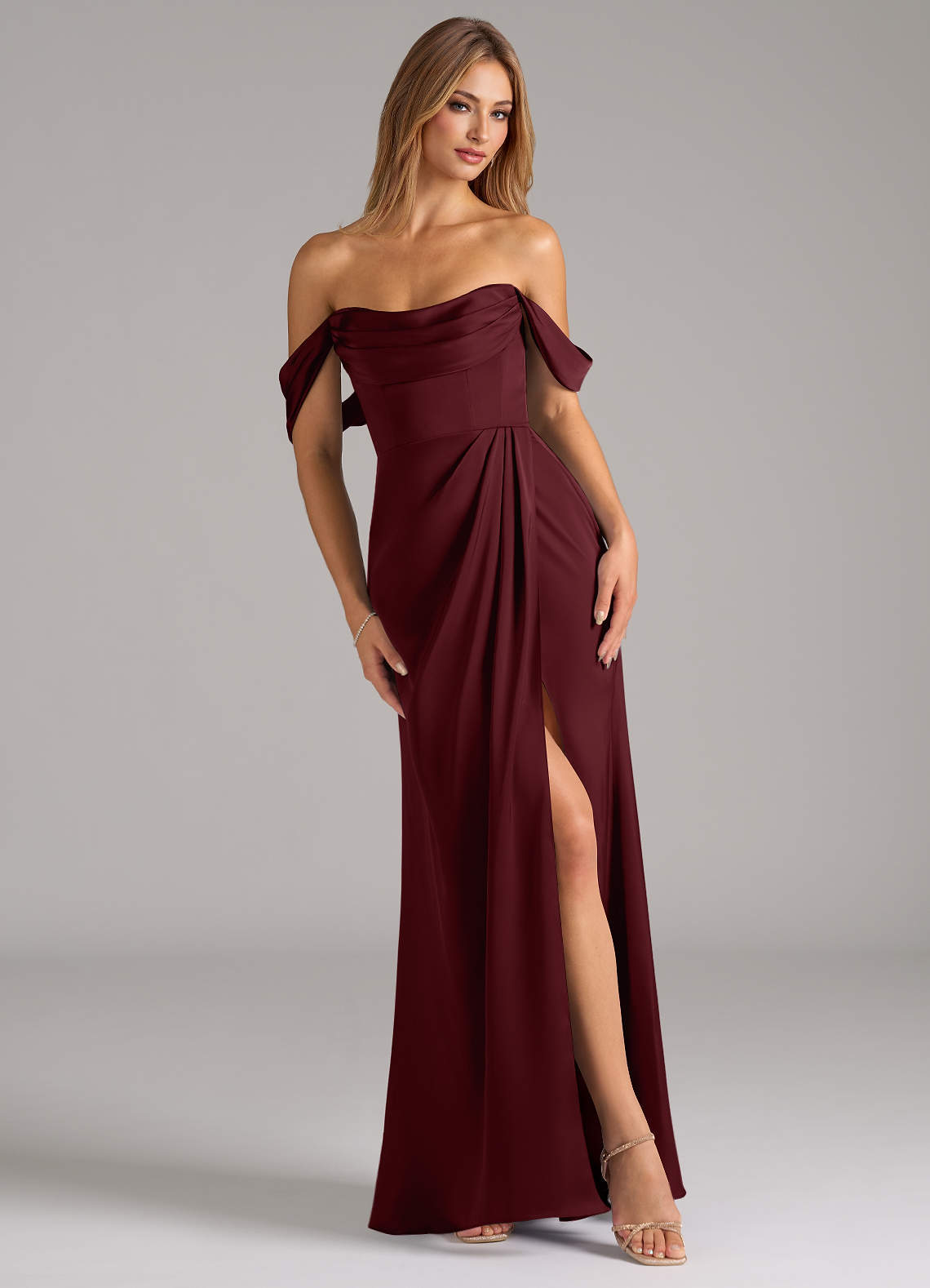 elyessen Johana Black Mermaid Off the Shoulder Stretch Satin Convertible Dress 6