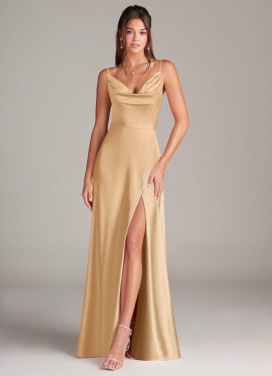 elyessen Sarella Black A-Line Pleated Stretch Satin Dress 6