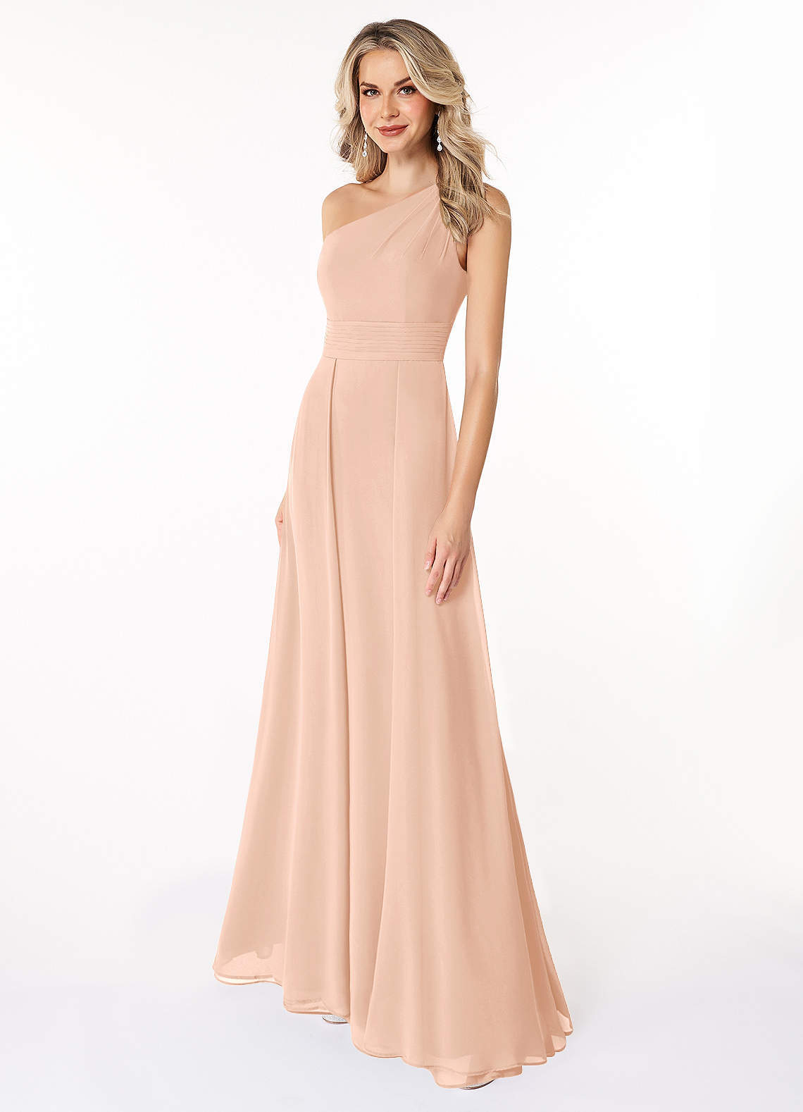 elyessen Dallas Black A-Line One Shoulder Chiffon Dress 4