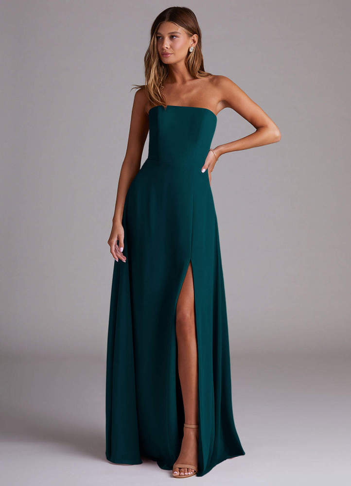 elyessen Wren Black A-Line Side Slit Chiffon Convertible Dress 2