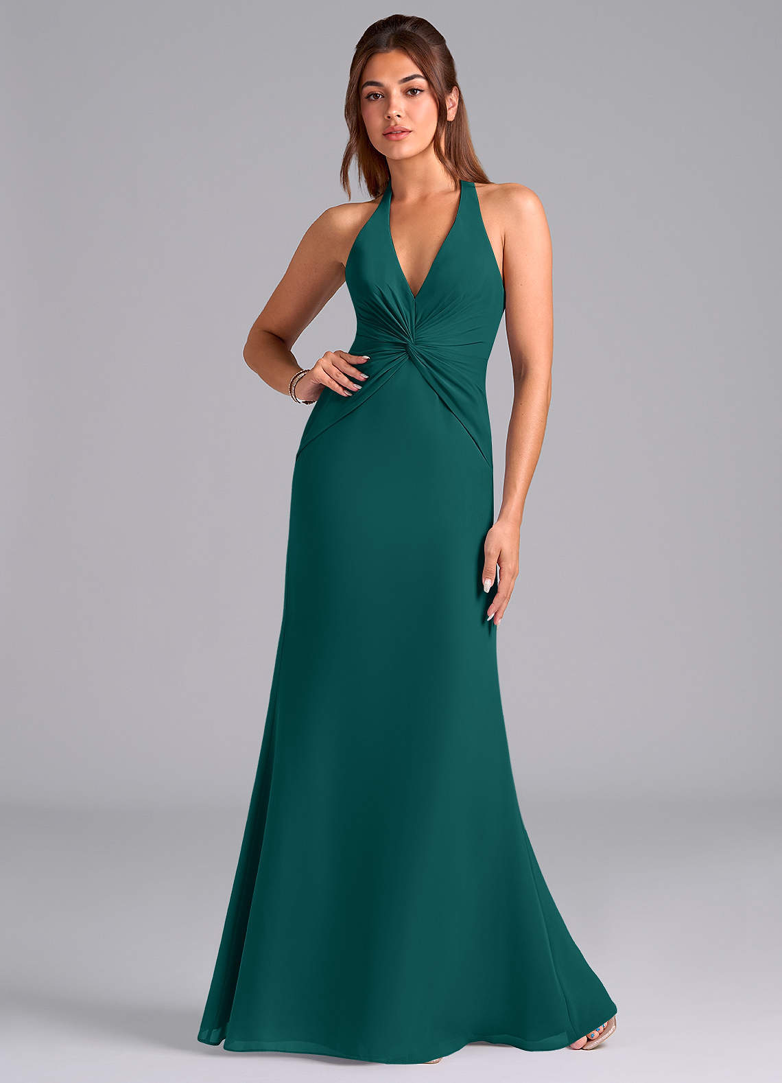 elyessen Valerie Sky Blue Mermaid Pleated Chiffon Dress 2