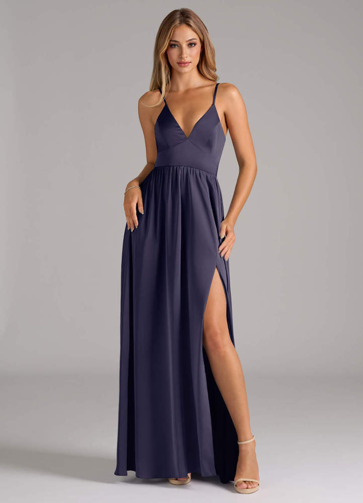 elyessen Aaida Dusty Sage A-Line Corset Stretch Satin Dress 3