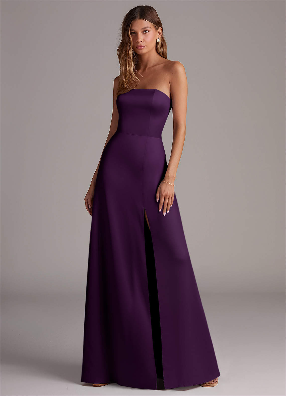 elyessen Wren Black A-Line Strapless Stretch Satin Convertible Dress 5