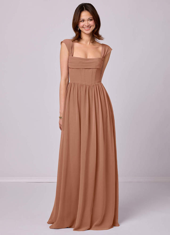 Sky Blue A-Line Corset Chiffon Dress Sky Blue 5