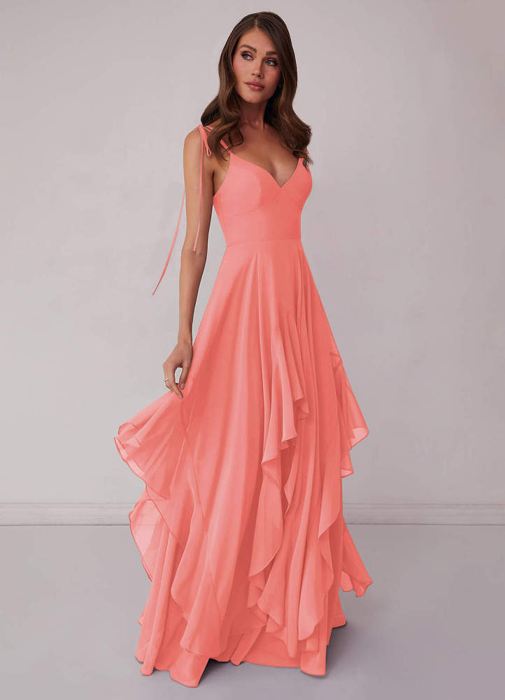 Agave A-Line Bow Chiffon Dress Moss Green 3