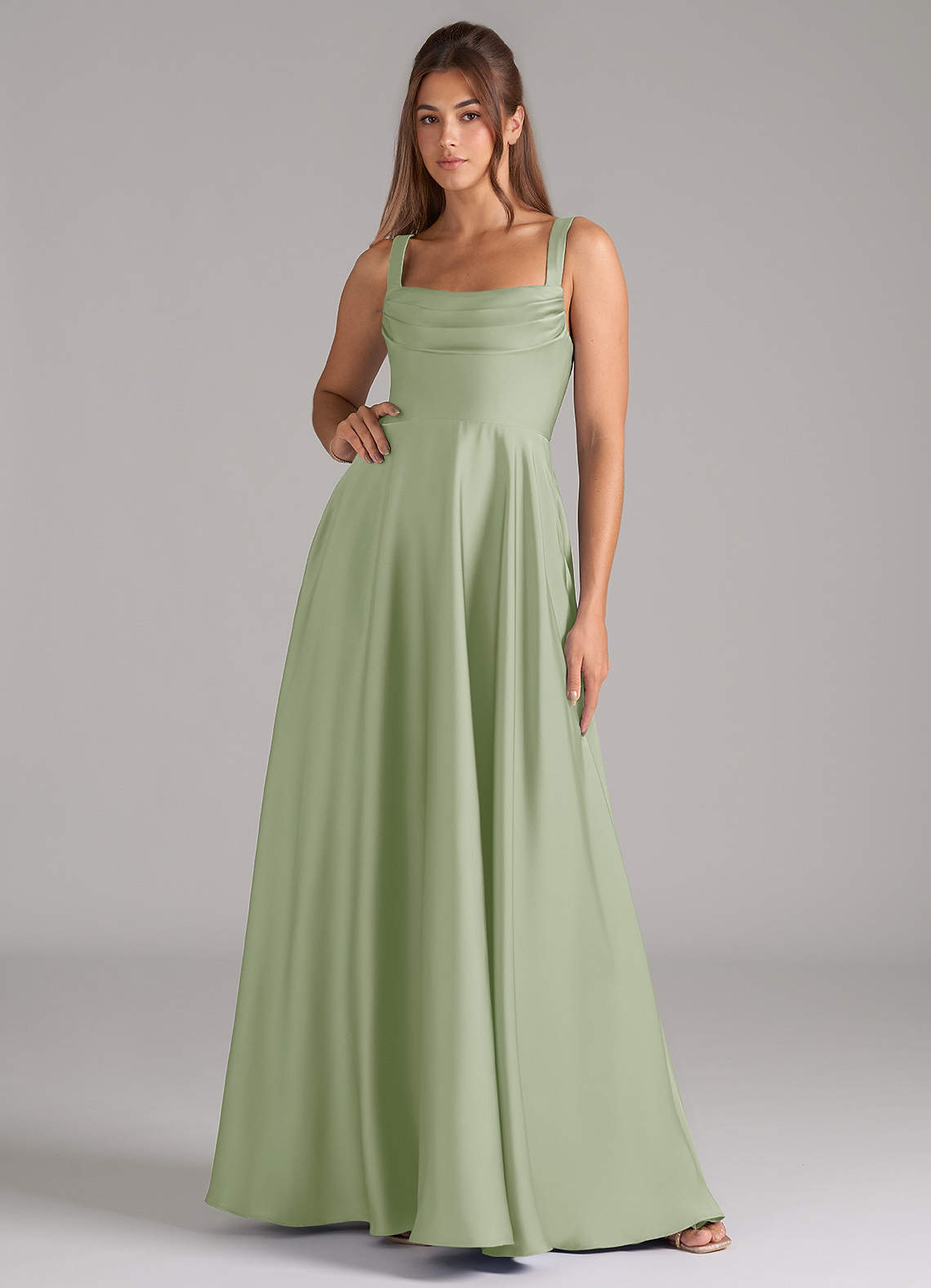 elyessen Shaude Black A-Line Pleated Stretch Satin Dress 2
