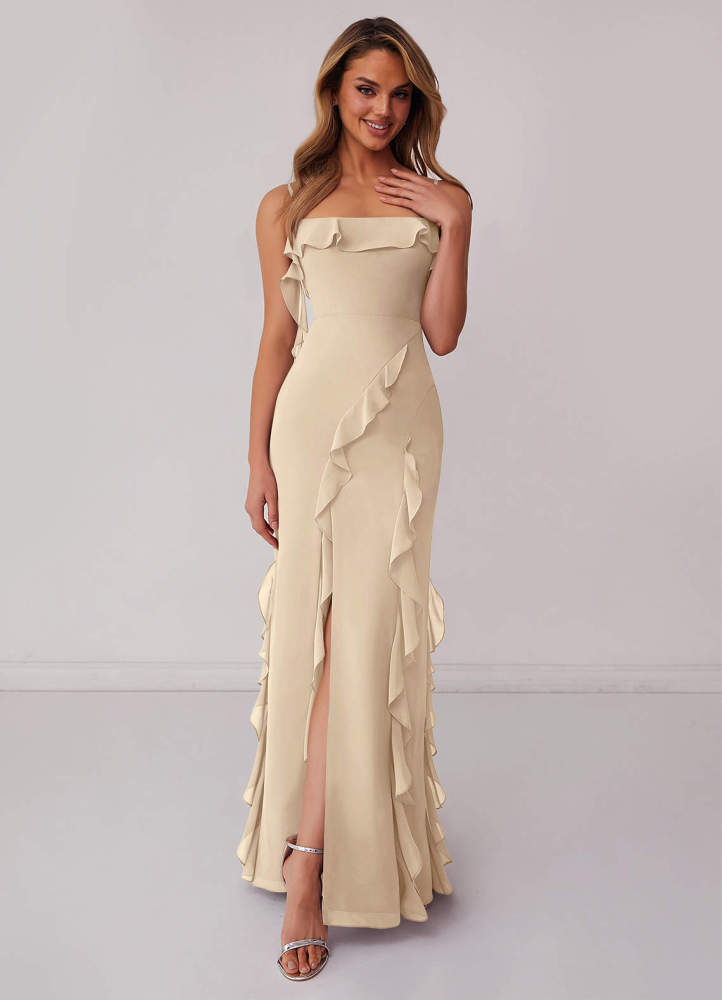 Sky Blue Sheath Bow Chiffon Dress Sky Blue 6