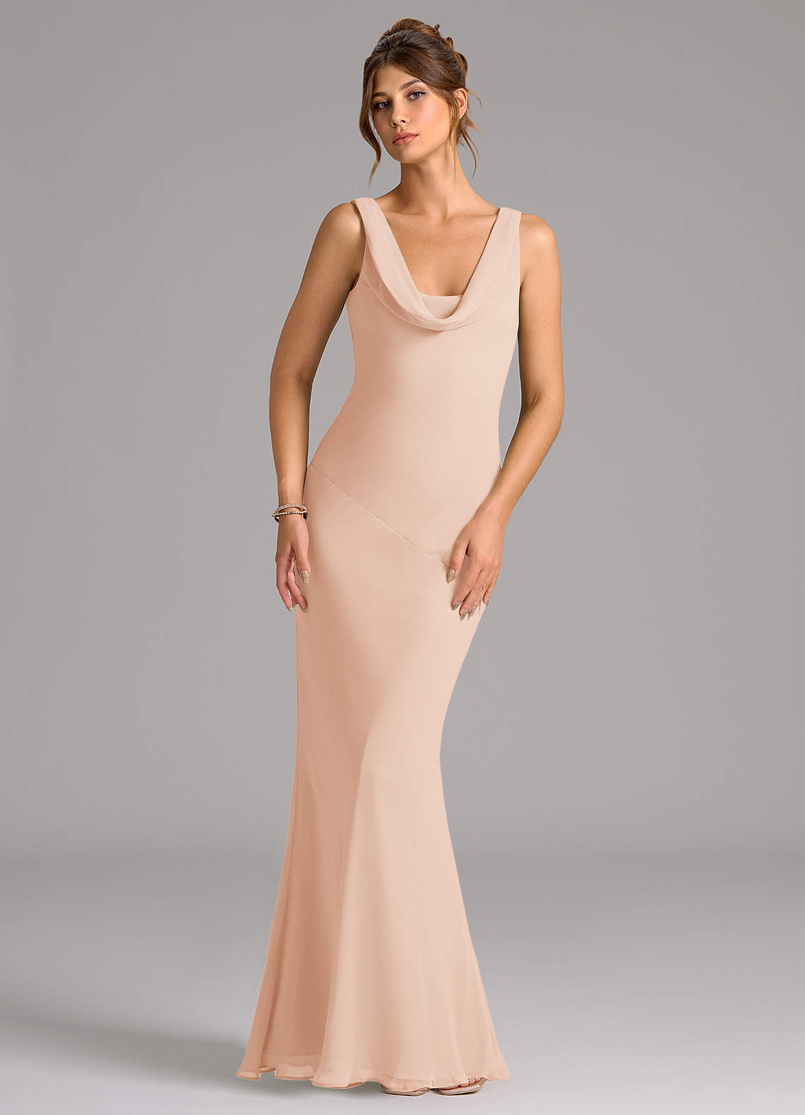 elyessen Rylina Sky Blue Mermaid Pleated Chiffon Dress 4
