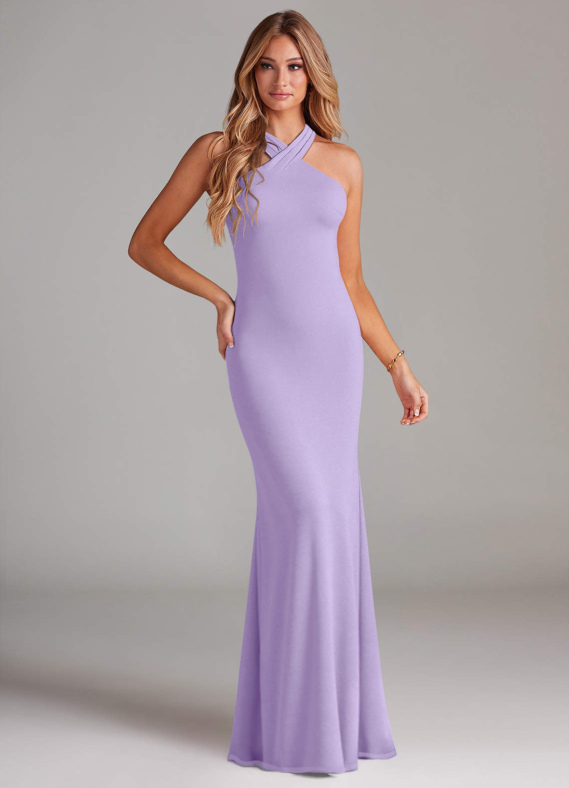 elyessen Doretta Sky Blue Mermaid Pleated Chiffon Dress 4