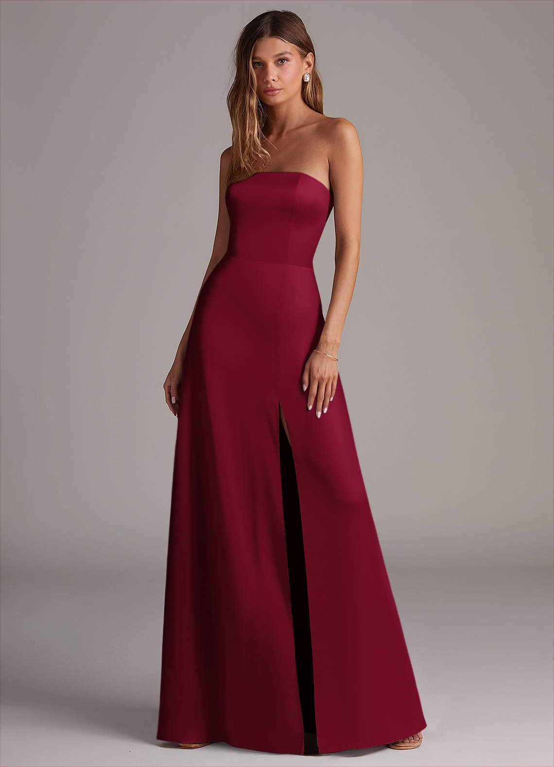 elyessen Wren Black A-Line Strapless Stretch Satin Convertible Dress 6
