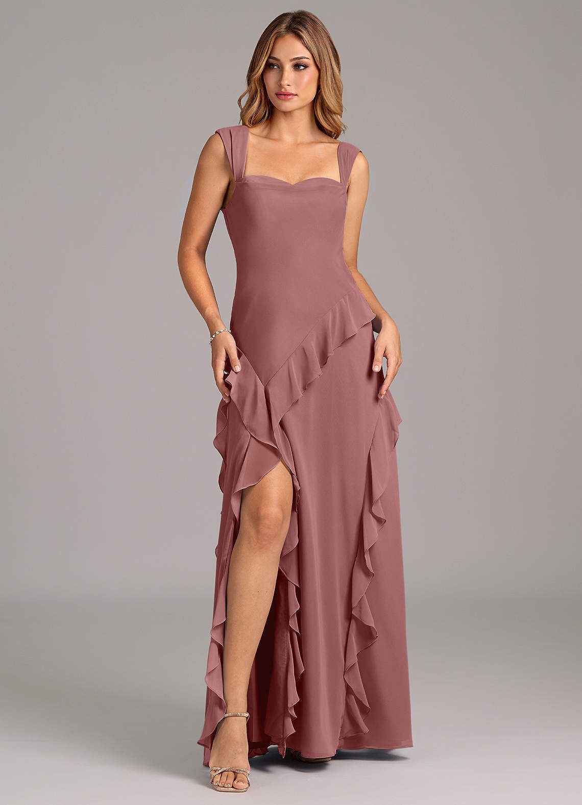 elyessen Sloane Sky Blue A-Line Sweetheart Neckline Chiffon Dress 5
