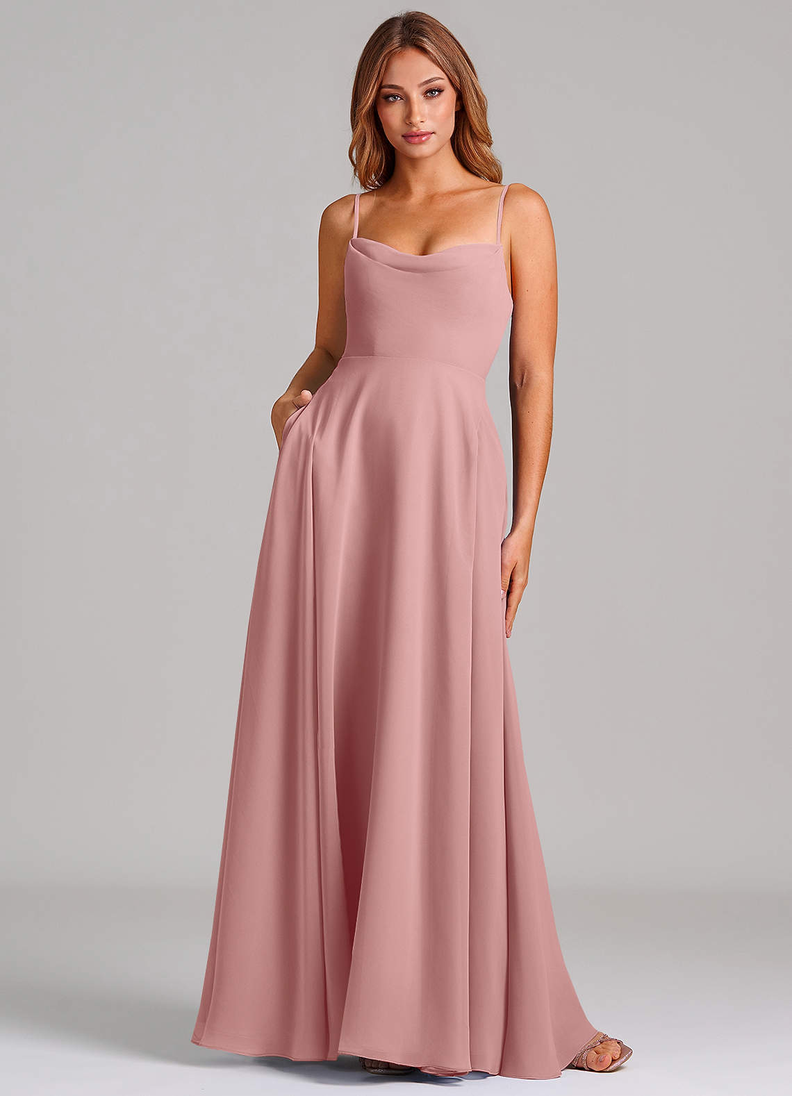 elyessen Elle Dusty Sage A-Line Pleated Chiffon Dress 3