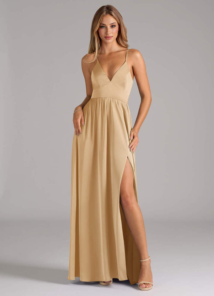 elyessen Aaida Dusty Sage A-Line Corset Stretch Satin Dress 7