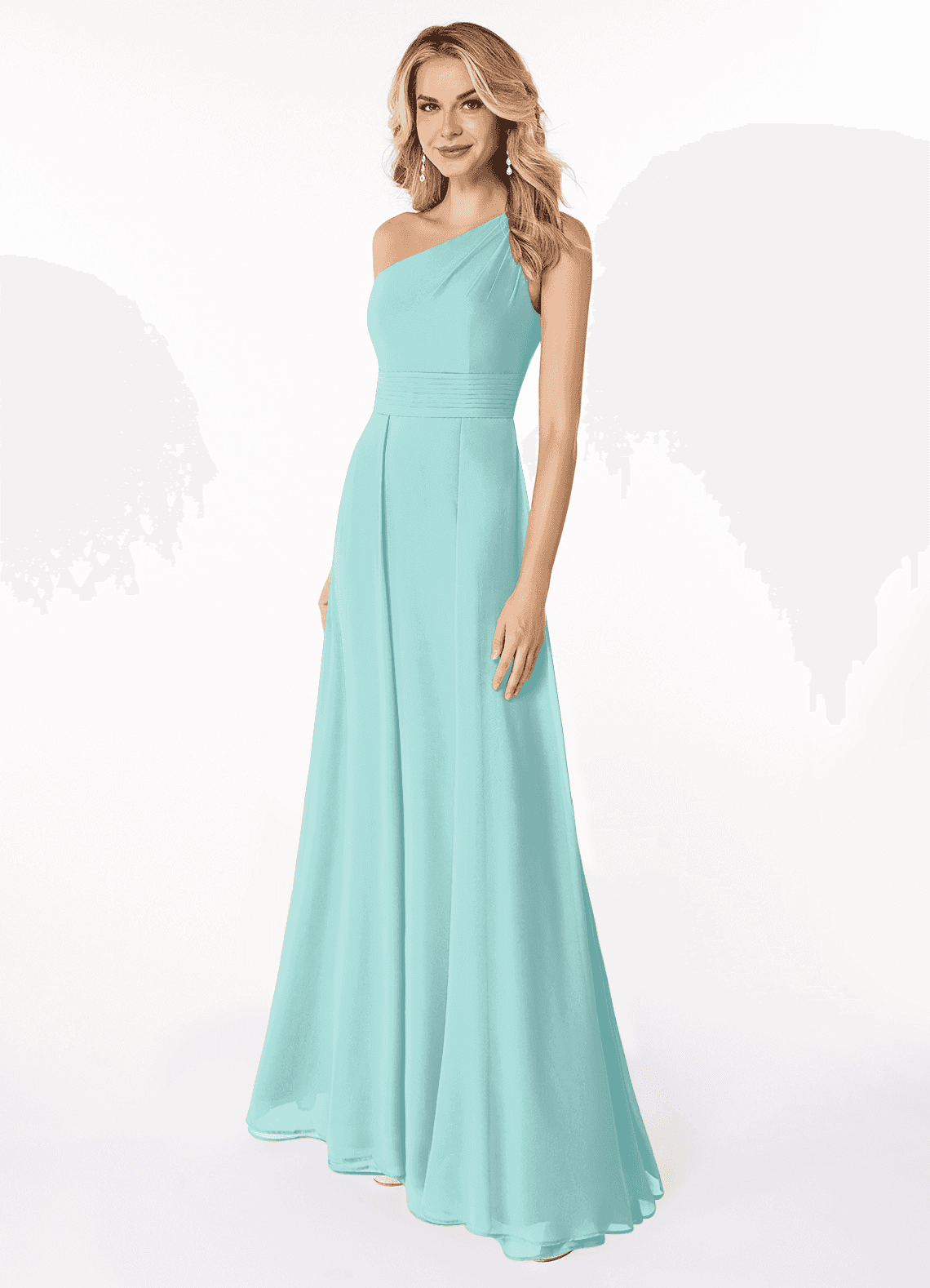 elyessen Dallas Black A-Line One Shoulder Chiffon Dress 7