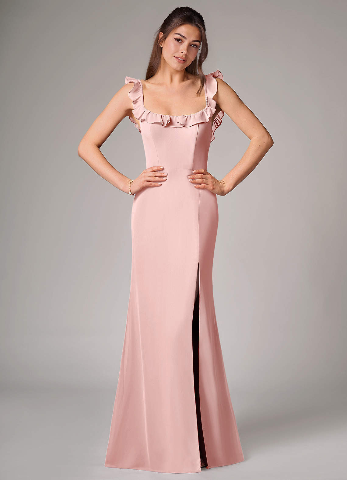 elyessen Callie Sky Blue Mermaid Side Slit Chiffon Convertible Dress 4