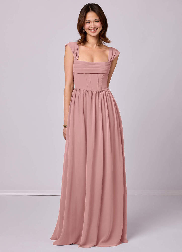 Sky Blue A-Line Corset Chiffon Dress Sky Blue 3