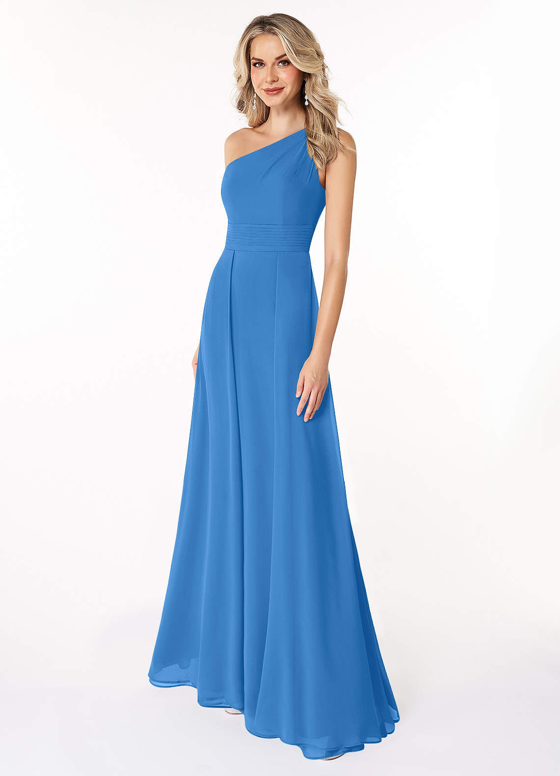 elyessen Dallas Black A-Line One Shoulder Chiffon Dress 8