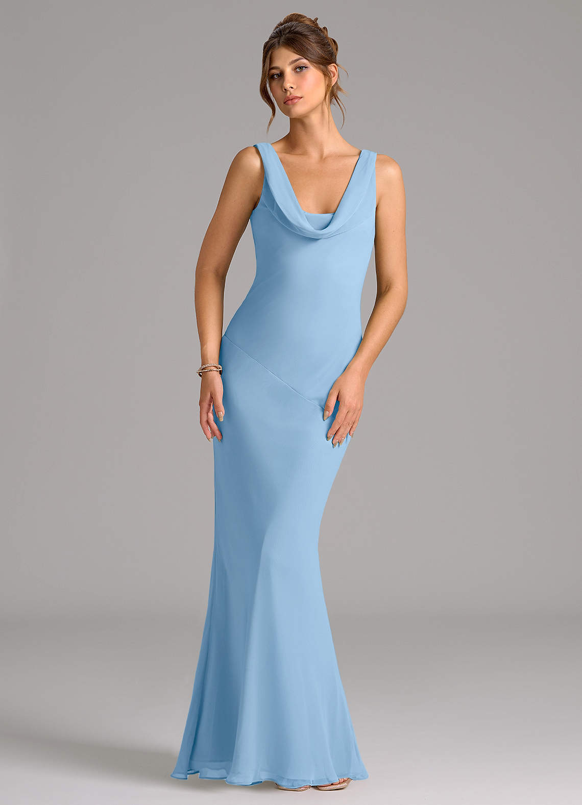 elyessen Rylina Sky Blue Mermaid Pleated Chiffon Dress 2