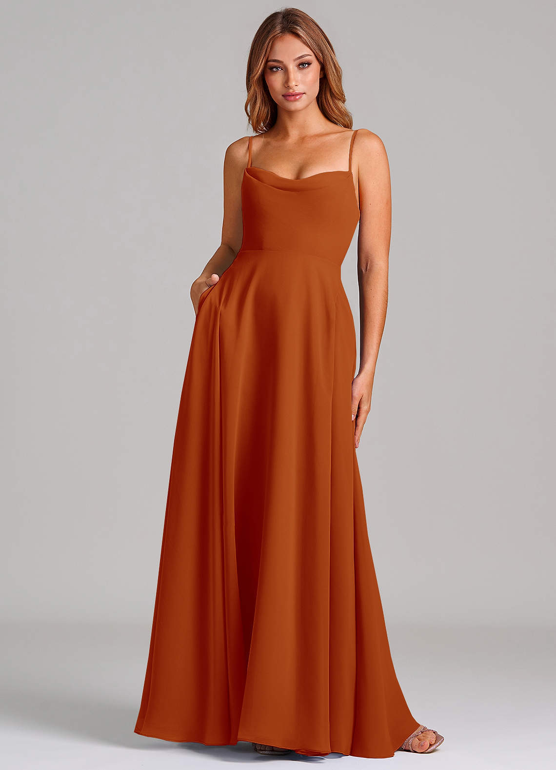 elyessen Elle Dusty Sage A-Line Pleated Chiffon Dress 6