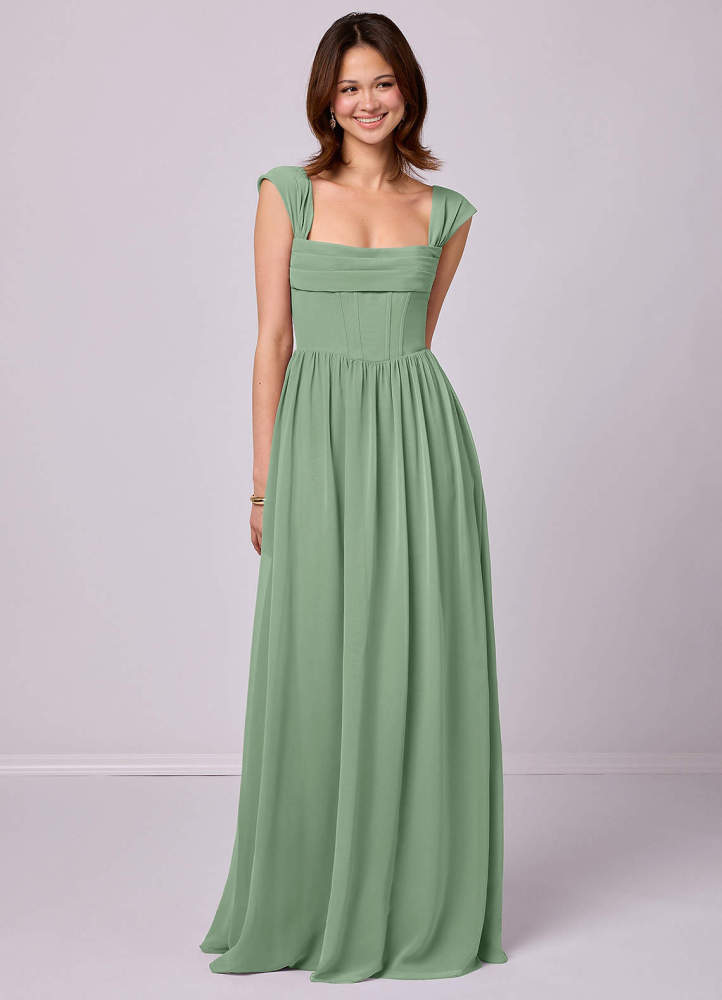 Sky Blue A-Line Corset Chiffon Dress Sky Blue 1