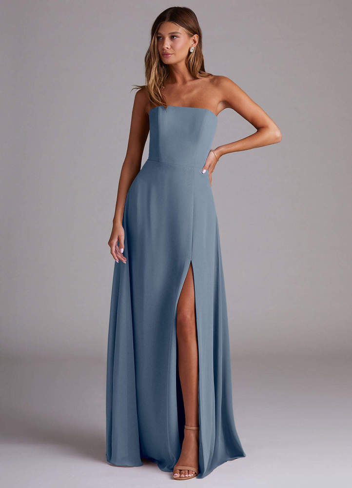 elyessen Wren Black A-Line Side Slit Chiffon Convertible Dress 3