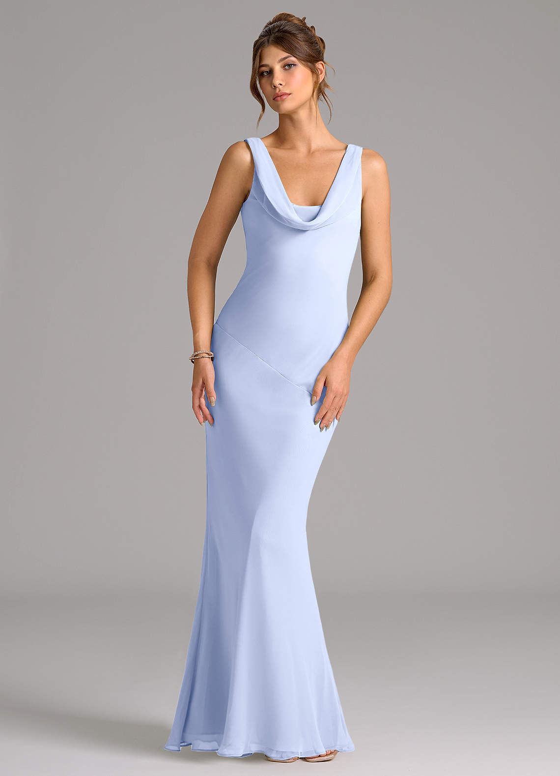 elyessen Rylina Sky Blue Mermaid Pleated Chiffon Dress 2