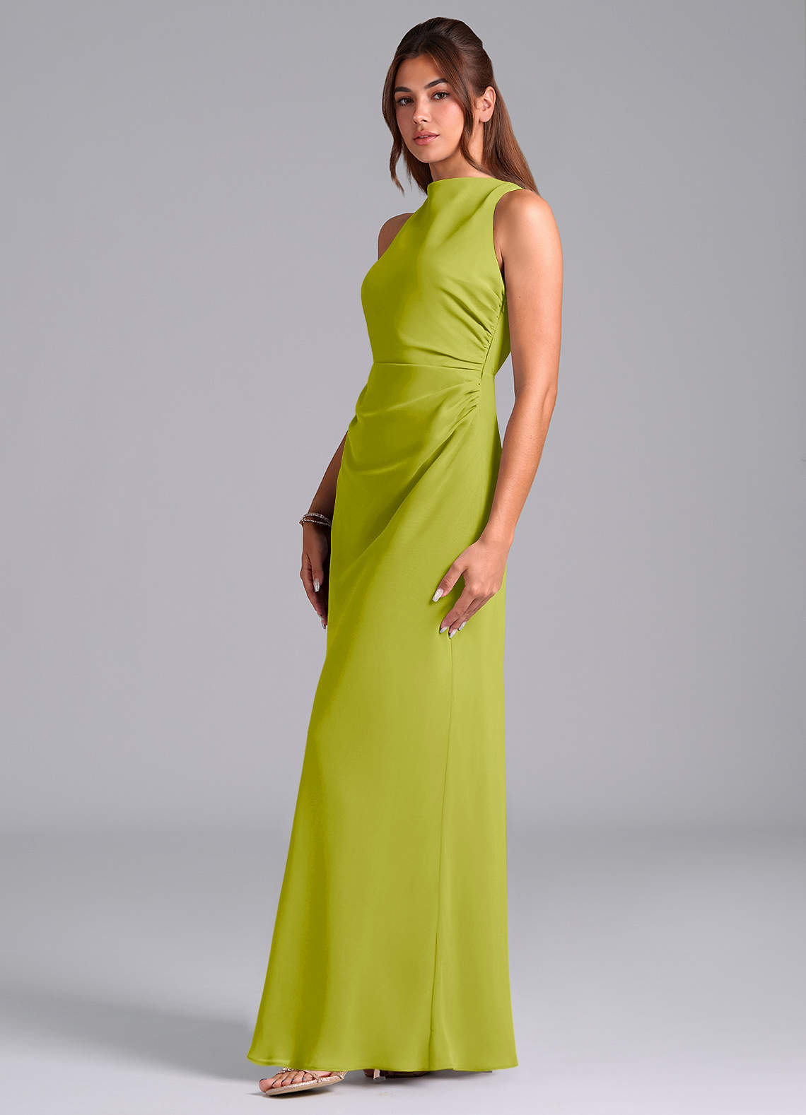 elyessen Evadne Sky Blue Sheath Pleated Chiffon Dress 2