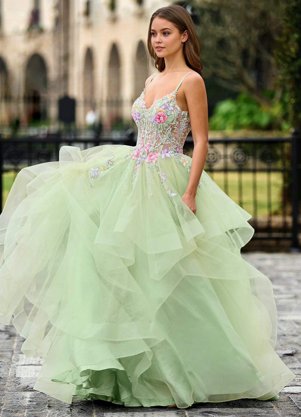Goartrume Pink Mermaid Tulle Prom Dress