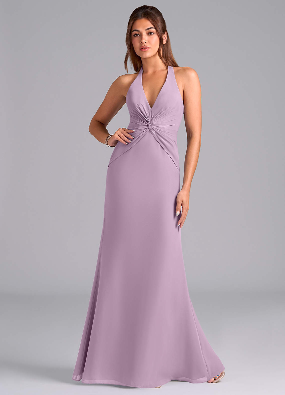 elyessen Valerie Sky Blue Mermaid Pleated Chiffon Dress 4