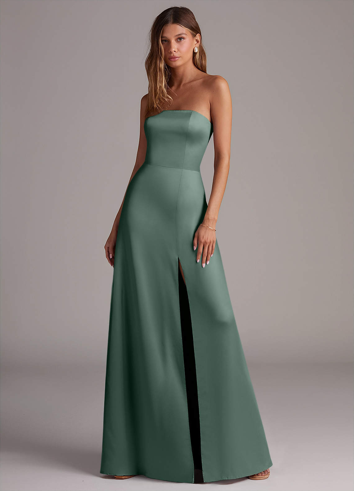 elyessen Wren Black A-Line Strapless Stretch Satin Convertible Dress 1