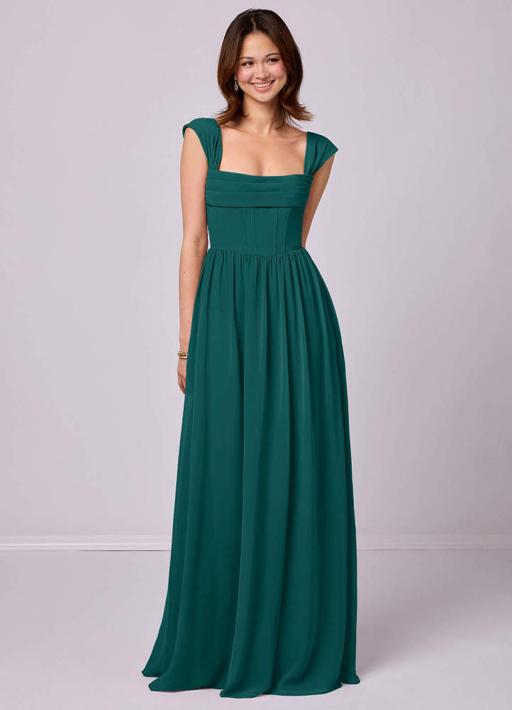 Sky Blue A-Line Corset Chiffon Dress Sky Blue 1
