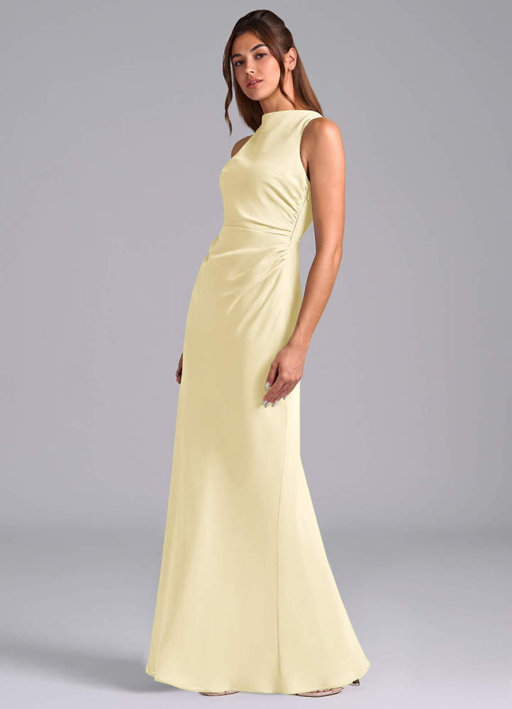 elyessen Evadne Sky Blue Sheath Pleated Chiffon Dress 7