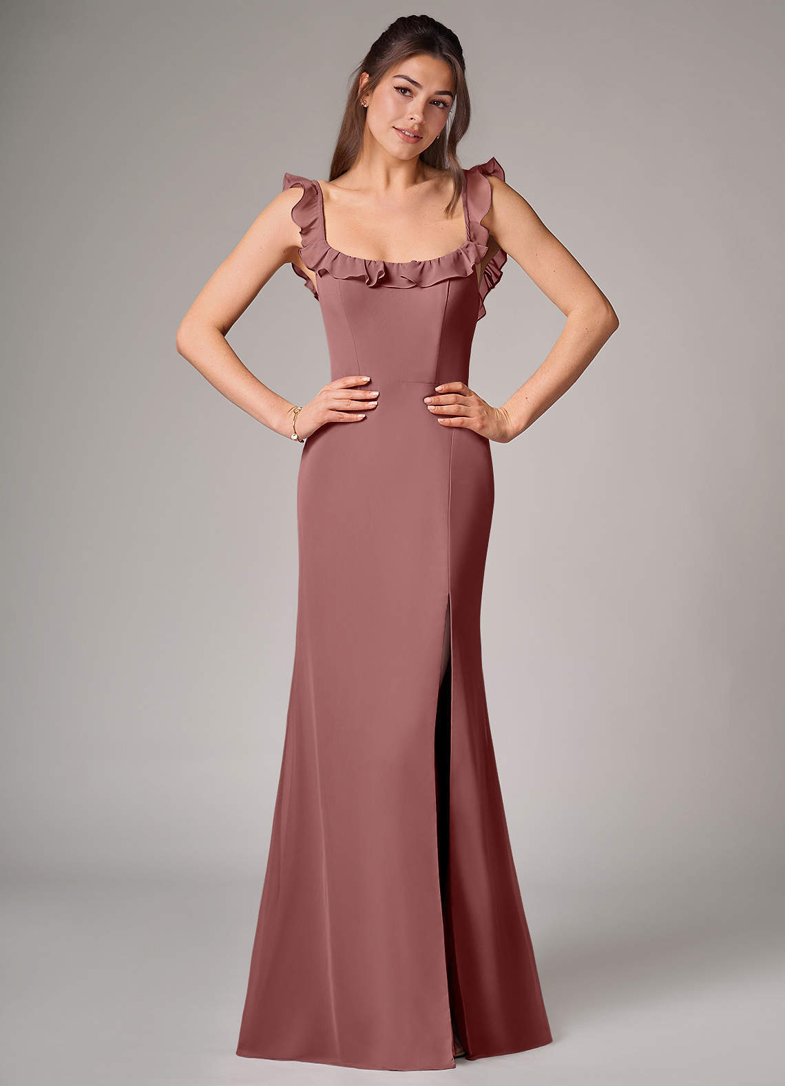 elyessen Callie Sky Blue Mermaid Side Slit Chiffon Convertible Dress 5