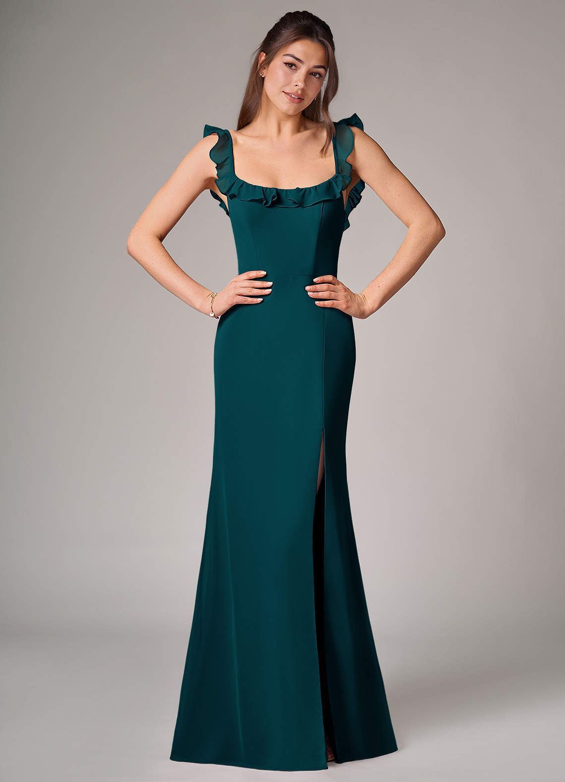 elyessen Callie Sky Blue Mermaid Side Slit Chiffon Convertible Dress 2