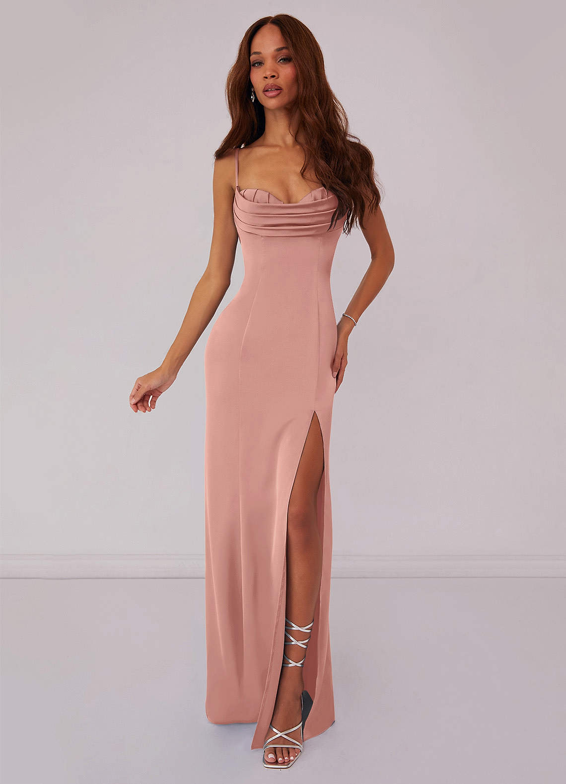 Black Mermaid Corset Stretch Satin Dress black 2