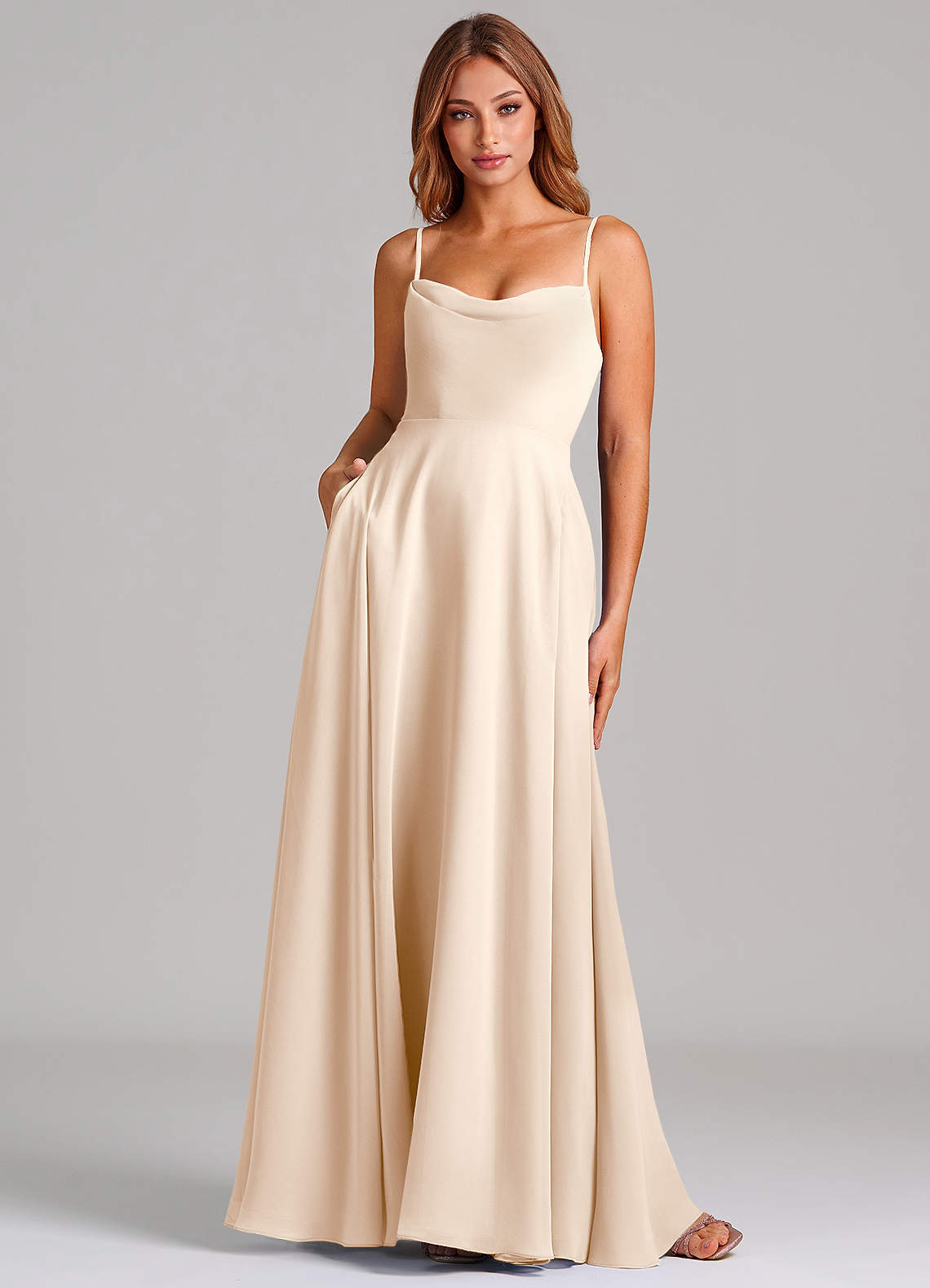 elyessen Elle Dusty Sage A-Line Pleated Chiffon Dress 6