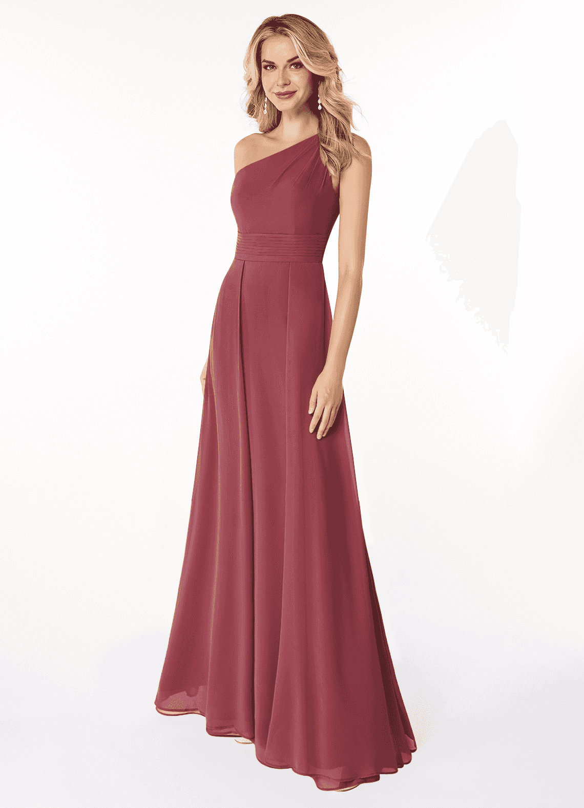 elyessen Dallas Black A-Line One Shoulder Chiffon Dress 5