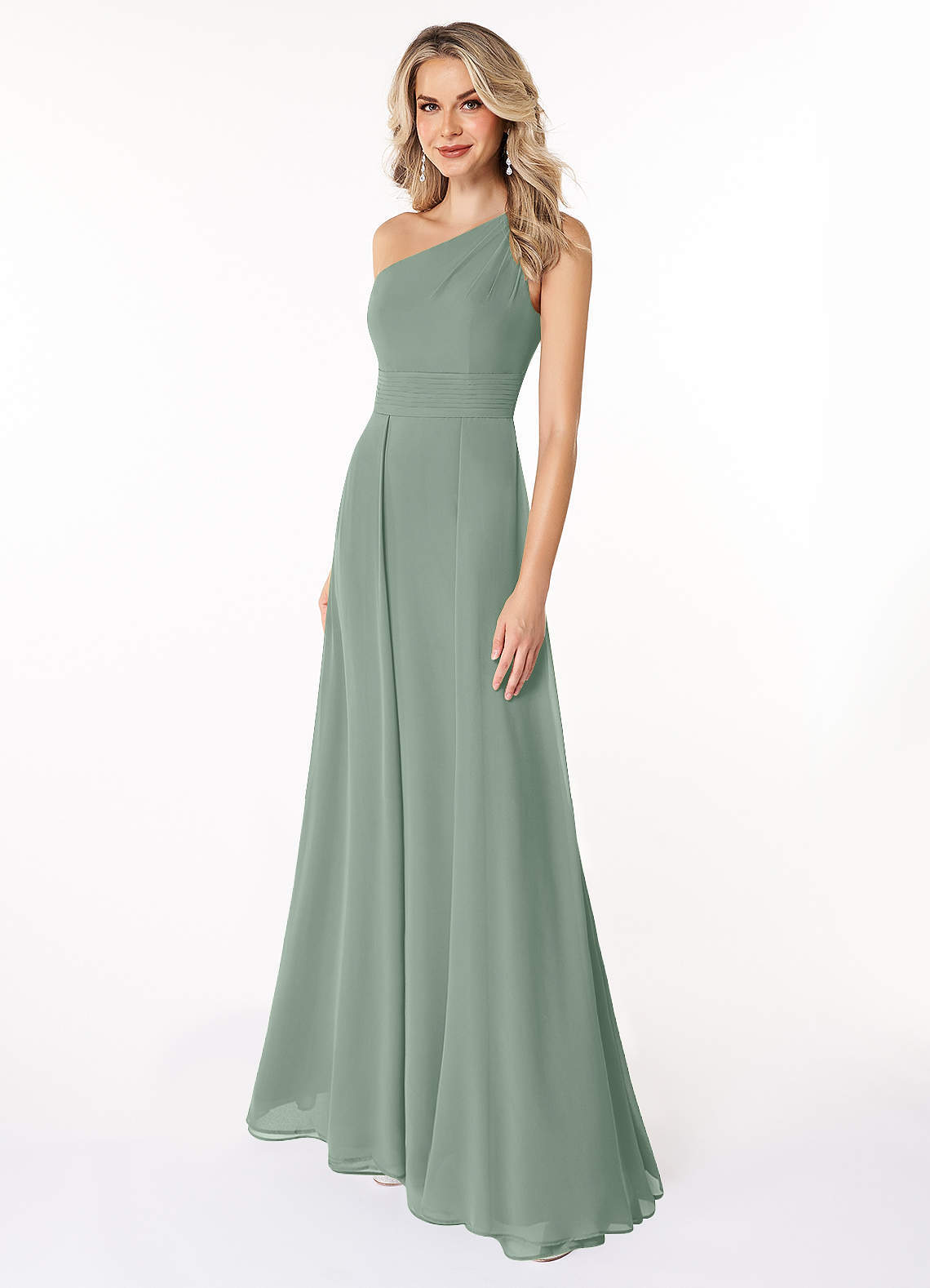 elyessen Dallas Black A-Line One Shoulder Chiffon Dress 1