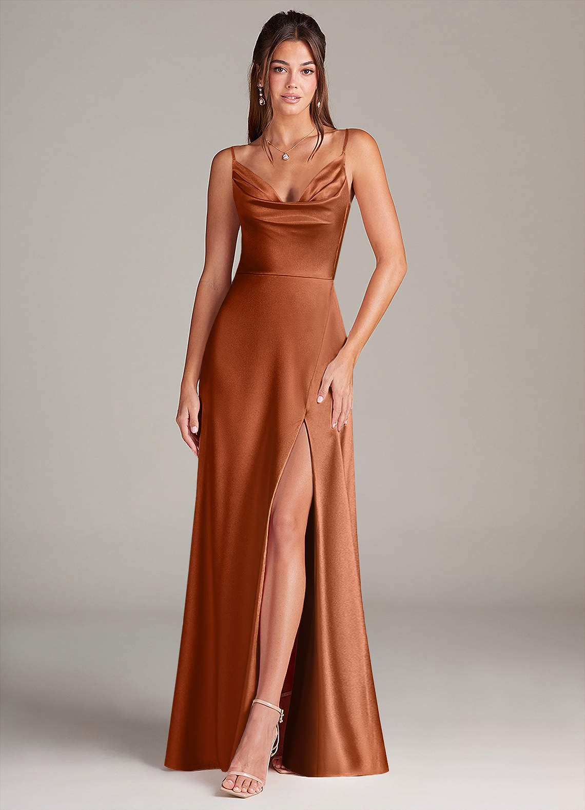 elyessen Sarella Black A-Line Pleated Stretch Satin Dress 5