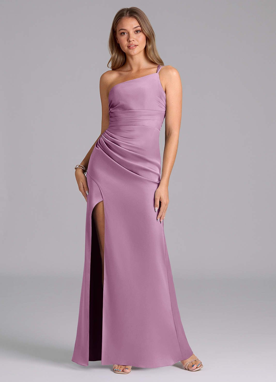 elyessen Eren Black Mermaid One Shoulder Stretch Satin Dress 5