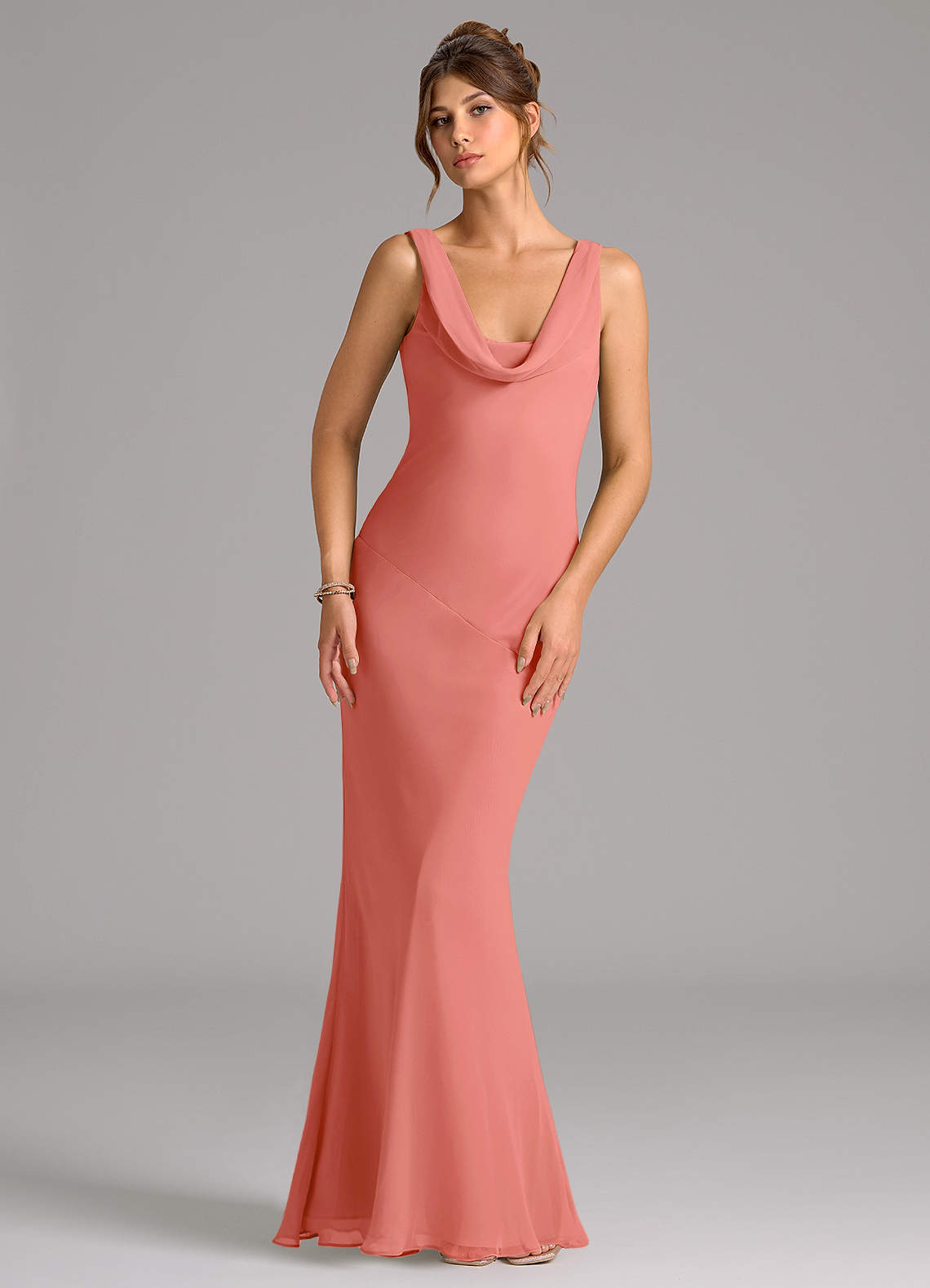 elyessen Rylina Sky Blue Mermaid Pleated Chiffon Dress 4