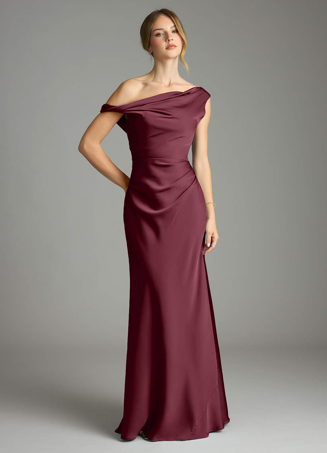 elyessen Emerson Black Mermaid Off the Shoulder Stretch Satin Dress 6