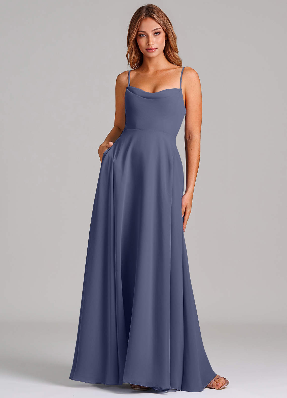 elyessen Elle Dusty Sage A-Line Pleated Chiffon Dress 3