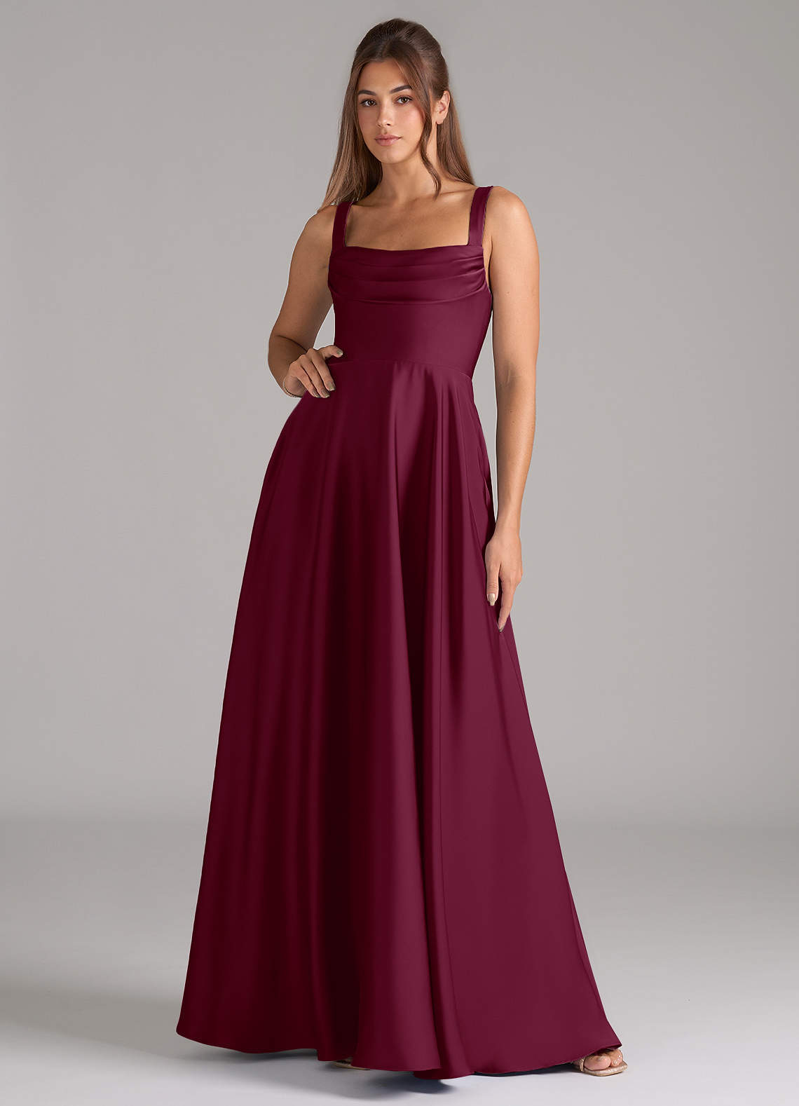 elyessen Shaude Black A-Line Pleated Stretch Satin Dress 5