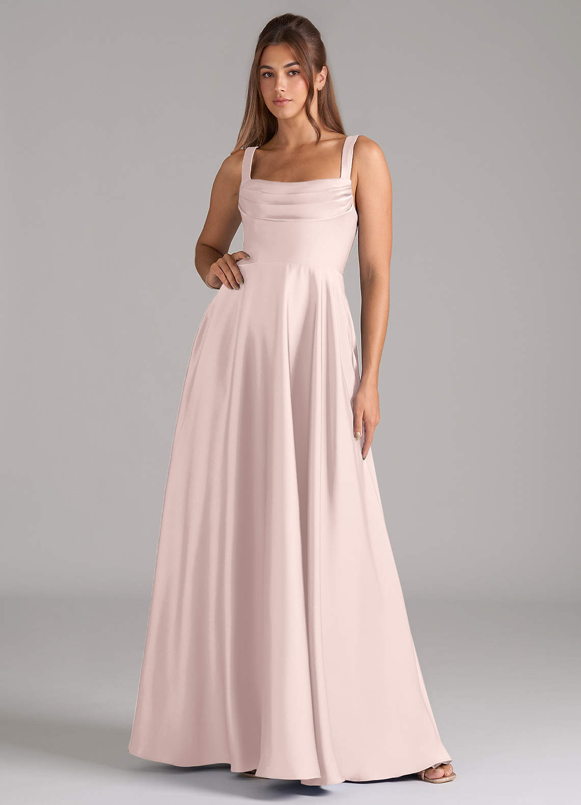 elyessen Shaude Black A-Line Pleated Stretch Satin Dress 4